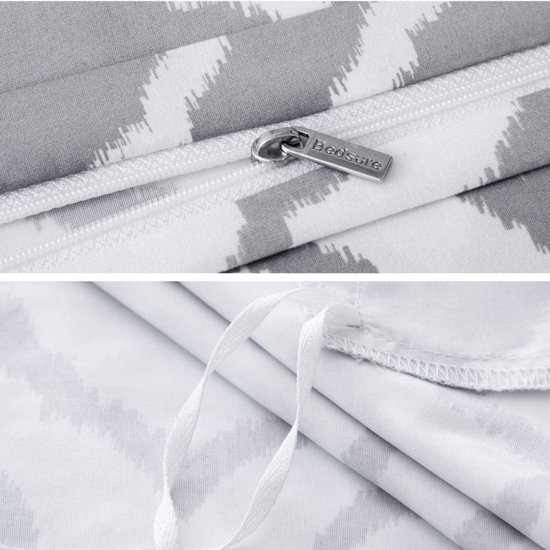 Bedsure 3 részes mikroszálas ágynemű szett 200x220 cm szürke kockás