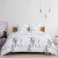 Bedsure 3 részes mikroszálas ágyneműhuzat 200x220 cm márvány fehér dupla ágyhoz cipzárral 7