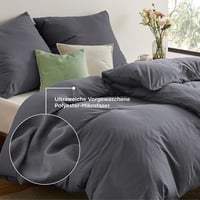 BEDSURE 4 részes ágyneműhuzat szett 135x200 cm antracit, pamut-szerű puha 4