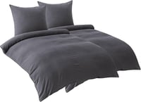 BEDSURE 4 részes ágyneműhuzat szett 135x200 cm antracit, pamut-szerű puha 7