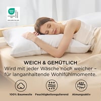 BEDSURE 40 x 80 cm pamut díszpárnahuzat 2 db cipzárral, fehér, légáteresztő párnahuzat huzat, Oeko-Tex minősített 2