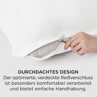 BEDSURE 80x80 cm pamut díszpárnahuzat 2 db cipzárral, fehér párnahuzat kanapéhoz és ágyhoz, Oeko-Tex 4