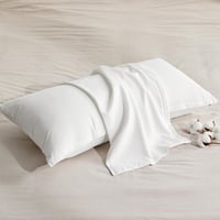 BEDSURE 40 x 80 cm pamut díszpárnahuzat 2 db cipzárral, fehér, légáteresztő párnahuzat huzat, Oeko-Tex minősített 1