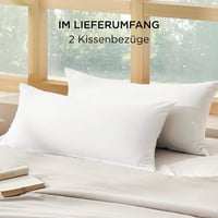 BEDSURE 40 x 80 cm pamut díszpárnahuzat 2 db cipzárral, fehér, légáteresztő párnahuzat huzat, Oeko-Tex minősített 6