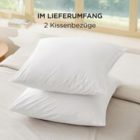 BEDSURE 80x80 cm pamut díszpárnahuzat 2 db cipzárral, fehér párnahuzat kanapéhoz és ágyhoz, Oeko-Tex 6