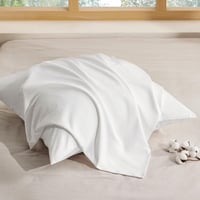 BEDSURE 80x80 cm pamut díszpárnahuzat 2 db cipzárral, fehér párnahuzat kanapéhoz és ágyhoz, Oeko-Tex 1