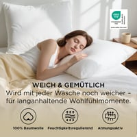 BEDSURE 80x80 cm pamut díszpárnahuzat 2 db cipzárral, fehér párnahuzat kanapéhoz és ágyhoz, Oeko-Tex 2