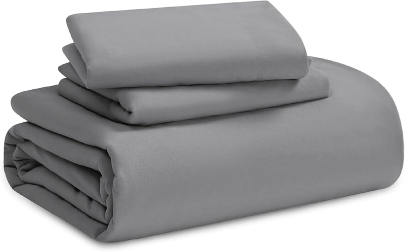 BEDSURE Ágynemű Szett 155x220 cm Szürke - Puha Mikroszálas Poliészter Ágyneműhuzat Garnitúra Cipzárral, 2 Párnahuzattal, Légáteresztő és Tar