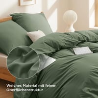 BEDSURE Ágyneműhuzat 220x240 cm Pamut Szürke-Oliva 3 részes Párnahuzattal 4