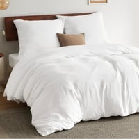 Bedsure Súprava obliečok 200x200 cm biela, 3-dielna – Obliečka na paplón a vankúš 80x80 cm jemná ako bavlna, so zipsom, certifikát Oeko-Tex 6
