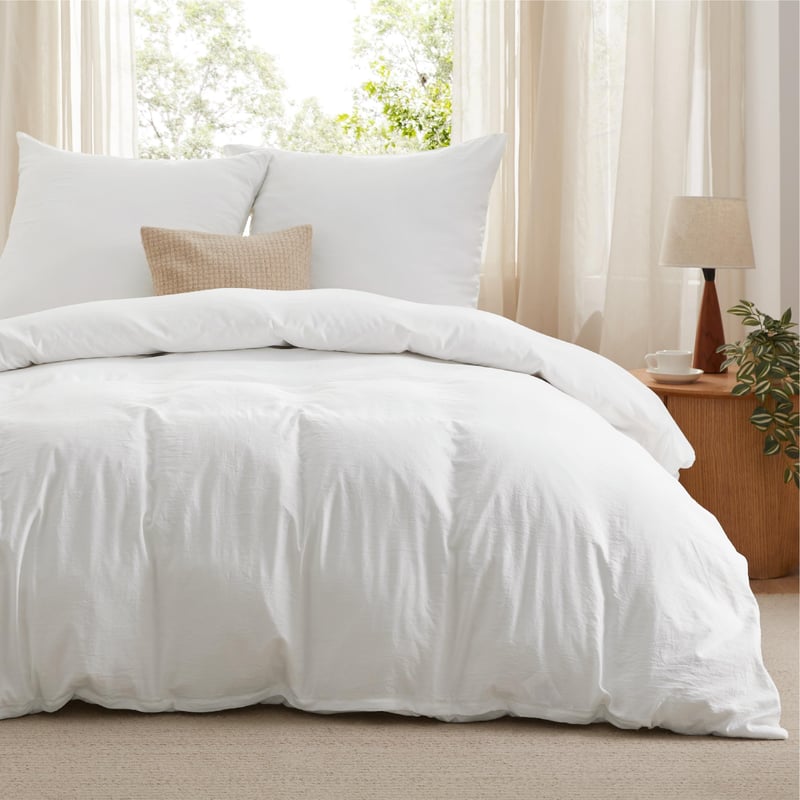 Bedsure Súprava obliečok 200x200 cm biela, 3-dielna – Obliečka na paplón a vankúš 80x80 cm jemná ako bavlna, so zipsom, certifikát Oeko-Tex