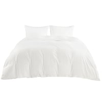 Bedsure Súprava obliečok 200x200 cm biela, 3-dielna – Obliečka na paplón a vankúš 80x80 cm jemná ako bavlna, so zipsom, certifikát Oeko-Tex 8