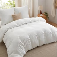 Bedsure Súprava obliečok 200x200 cm biela, 3-dielna – Obliečka na paplón a vankúš 80x80 cm jemná ako bavlna, so zipsom, certifikát Oeko-Tex 2