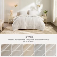BEDSURE set posteljine bez navlake 240x260 cm - poplun s jastučnicom 40x70 cm, za sva 4 godišnja doba, za alergičare, labud bijela boja, set od 3 dijela 6