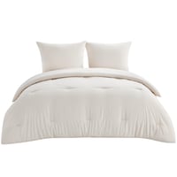BEDSURE set posteljine bez navlake 240x260 cm - poplun s jastučnicom 40x70 cm, za sva 4 godišnja doba, za alergičare, labud bijela boja, set od 3 dijela 8