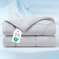 BEDSURE Arc-Chill chladivá letná prikrývka 200x200 cm, obojstranná bambusová deka proti nočnému poteniu, sivá 1