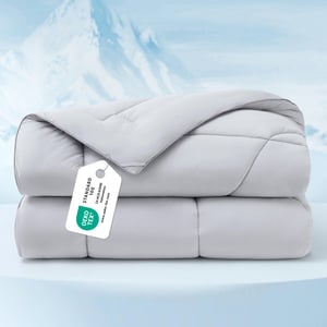 BEDSURE Arc-Chill Rashladni ljetni pokrivač 200x200 cm, obostrani prekrivač od bambusovih vlakana protiv noćnog znojenja, sivi