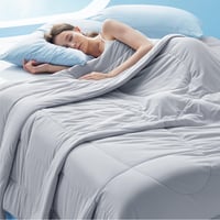 BEDSURE Arc-Chill chladivá letná prikrývka 200x200 cm, obojstranná bambusová deka proti nočnému poteniu, sivá 8