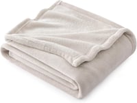 BEDSURE Bézs puha plüss polár takaró 130 x 150 cm, meleg kanapéra és gyerekeknek, nappali takaró 1