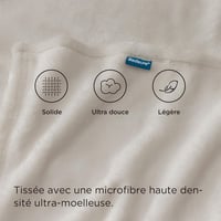 BEDSURE Bézs puha plüss polár takaró 130 x 150 cm, meleg kanapéra és gyerekeknek, nappali takaró 4