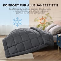 BEDSURE Egész éves paplan 155x220 cm, Oeko-TEX, 300 gsm, szürke, allergia barát 5