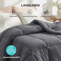 BEDSURE Egész éves paplan 155x220 cm, Oeko-TEX, 300 gsm, szürke, allergia barát 8