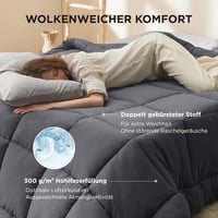 BEDSURE Egész éves paplan 155x220 cm, Oeko-TEX, 300 gsm, szürke, allergia barát 3