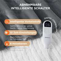 Pătură electrică încălzită Bedsure 130x180 cm gri, oprire automată, 6 trepte de temperatură, temporizator 10 ore, protecție la supraîncălzire 8 ore 3