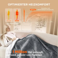 Pătură electrică încălzită Bedsure 130x180 cm gri, oprire automată, 6 trepte de temperatură, temporizator 10 ore, protecție la supraîncălzire 8 ore 2