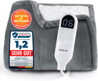 Pătură electrică încălzită Bedsure 130x180 cm gri, oprire automată, 6 trepte de temperatură, temporizator 10 ore, protecție la supraîncălzire 8 ore 1