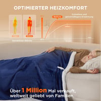 BEDSURE Elektromos Takaró 130x180cm, 6 Hőfokozat, 10 Órás Időzítő, Automatikus Lekapcsolás 2