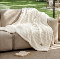 BEDSURE Fluffy Bubble prekrivač 220x240 cm vuneno bijeli mekani čupavi prekrivač za krevet 4