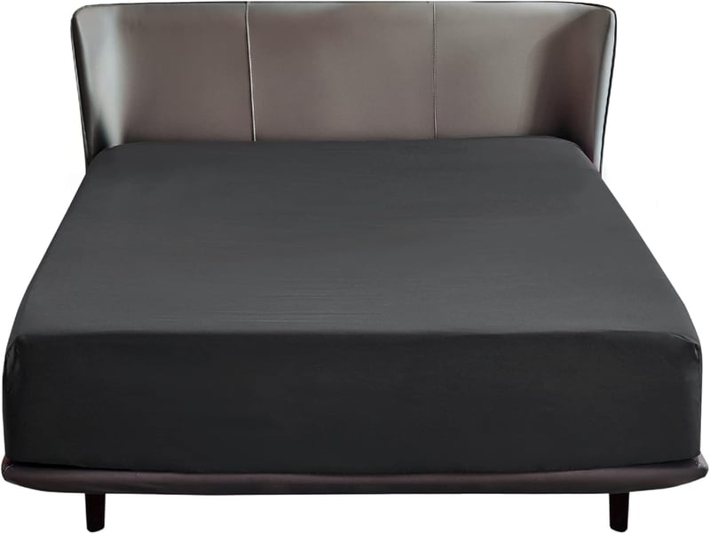 Bedsure Gumis Lepedő 160x200 cm Fekete Mikroszálas Magas Matrachoz