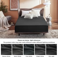 Bedsure Gumis Lepedő 160x200 cm Fekete Mikroszálas Magas Matrachoz 4