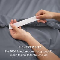 Bedsure plahta s gumicom 180x200 cm, navlaka od mikrovlakana za madrace do 30 cm visine, za boxspring krevete, prozračna i brzosušeća, Oeko-Tex, antracit 4
