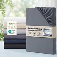 Bedsure plahta s gumicom 180x200 cm, navlaka od mikrovlakana za madrace do 30 cm visine, za boxspring krevete, prozračna i brzosušeća, Oeko-Tex, antracit 1