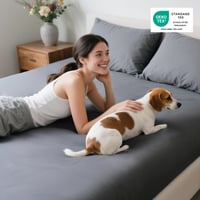 Bedsure plahta s gumicom 180x200 cm, navlaka od mikrovlakana za madrace do 30 cm visine, za boxspring krevete, prozračna i brzosušeća, Oeko-Tex, antracit 6