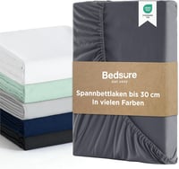 Bedsure Gumis Lepedő 180x200 cm, Mikroszálas Matracolló, Szürke 1