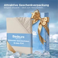 Bedsure Chladivá napínacia plachta 200x200 cm + 40 cm, béžová - Letný chránič matraca na kontinentálnu posteľ, Q-MAX 0.4, certifikát Oeko-Tex, mäkká a pohodlná 7