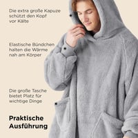 BEDSURE Kapucnis Takaró Ujjal - Oversized Plüss Pulóver Takaró Unisex Szürke 107x90cm 6
