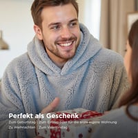BEDSURE Kapucnis Takaró Ujjal - Oversized Plüss Pulóver Takaró Unisex Szürke 107x90cm 2
