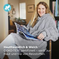 BEDSURE Kapucnis Takaró Ujjal - Oversized Plüss Pulóver Takaró Unisex Szürke 107x90cm 3