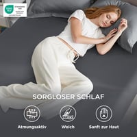BEDSURE kifeszített lepedő 140x200 cm boxspringhoz, mikroszálas poliészter, szürke, felhajtós 30 cm matracmagasságig 2