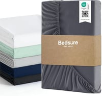 BEDSURE kifeszített lepedő 140x200 cm boxspringhoz, mikroszálas poliészter, szürke, felhajtós 30 cm matracmagasságig 1