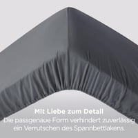 BEDSURE kifeszített lepedő 140x200 cm boxspringhoz, mikroszálas poliészter, szürke, felhajtós 30 cm matracmagasságig 4