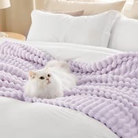 BEDSURE Menčestrová deka 220x240 cm levanduľová - Mäkká teplá deka na pohovku, prehoz na posteľ, flísová deka do obývačky a spálne, prateľná XXL deka 4