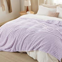 BEDSURE Menčestrová deka 220x240 cm levanduľová - Mäkká teplá deka na pohovku, prehoz na posteľ, flísová deka do obývačky a spálne, prateľná XXL deka 6