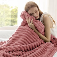 BEDSURE Menčestrová deka 150x200 cm tmavoružová - Mäkká teplá deka na pohovku, flísová deka pre ženy do obývačky a spálne, prateľná 3