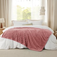 BEDSURE Menčestrová deka 150x200 cm tmavoružová - Mäkká teplá deka na pohovku, flísová deka pre ženy do obývačky a spálne, prateľná 6