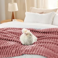 BEDSURE Menčestrová deka 150x200 cm tmavoružová - Mäkká teplá deka na pohovku, flísová deka pre ženy do obývačky a spálne, prateľná 4
